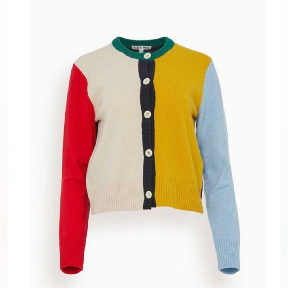 Alex Mill Womens Merino Wool Francis Color Block Sweater Size Large | EUC